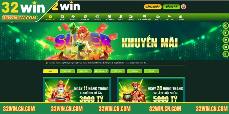 Khuyến Mãi 32WIN: Phần Thưởng Lớn Cho Các Tay Mê Cá Độ